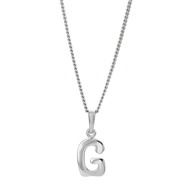 Rhod. sølvbogstav G 12mm inkl. kæde  from Siersbøl