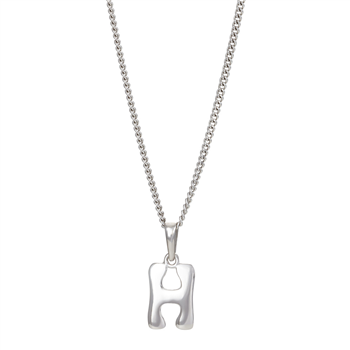 Rhod. sølvbogstav H 12mm inkl. kæde  from Siersbøl