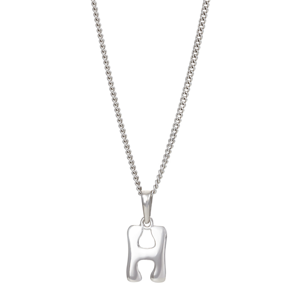 Rhod. sølvbogstav H 12mm inkl. kæde  from Siersbøl