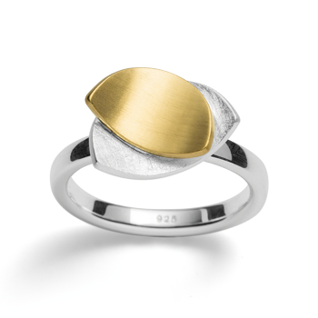 925/- ring, delvis fg, rho. mat/børstet mat from Bastian Inverun