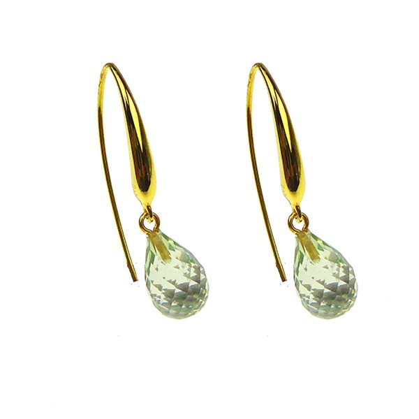 Øreringe med Grøn Ametyst 12x8mm & Forgyldt Grøn Ametyst & Forgyldt from San - Links of Joy