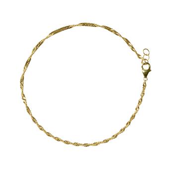 Delicate gold twisted chain with rope pattern and lobster clasp closure.