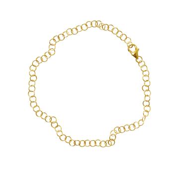 Delicate 14kt chain with circular links and lobster clasp, forming a continuous loop.