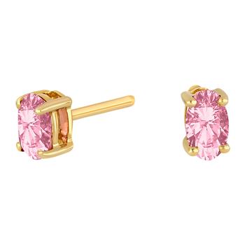 14kt. guldørestikker m/pink topas from Siersbøl