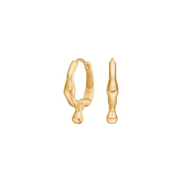 Forgyldt sølv creoler FLUID52 from Nordahl