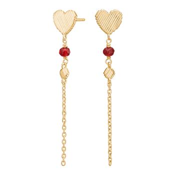 Forgyldt sølv ørehængere hjerte BRODERIE52 from Nordahl