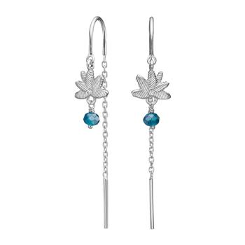 Rhd. sølv ørehængere blå blomst BRODERIE52 from Nordahl