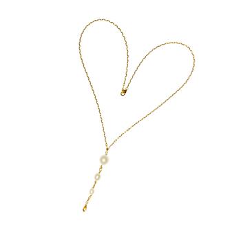 18kt halskæde med Ferskvandsperler & Citrin 38cm from San - Links of Joy