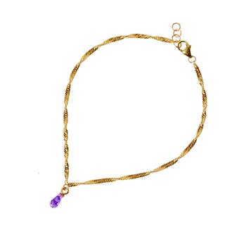 18kt armbånd med Facetteret Ametyst 16+1cm from San - Links of Joy