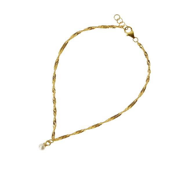 18kt armbånd med Ferskvandsperle 19+1cm from San - Links of Joy