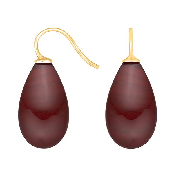 Forg. sølvøreh. m/bøhmisk kvartsglas farve84 from Heinzendorff