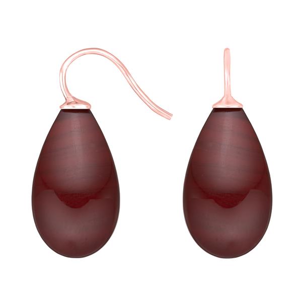 Rosaforg. sølvøreh. m/bøhmisk kvartsglas farve84 from Heinzendorff