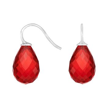 Rhod. sølvøreh. m/glas facetteret farve20 from Heinzendorff