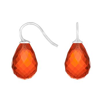 Rhod. sølvøreh. m/glas facetteret farve68 from Heinzendorff