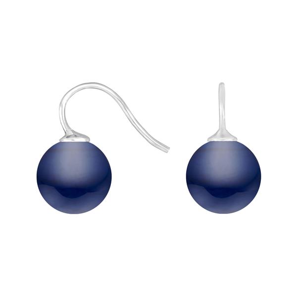 Rhod. sølvøreh. m/bøhmisk kvartsglas kugle 12mm from Heinzendorff