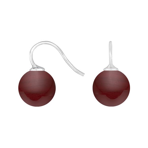 Rhod. sølvøreh. m/bøhmisk kvartsglas kugle 12mm from Heinzendorff