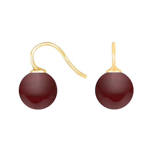 Forg. sølvøreh. m/bøhmisk kvartsglas kugle 12mm from Heinzendorff