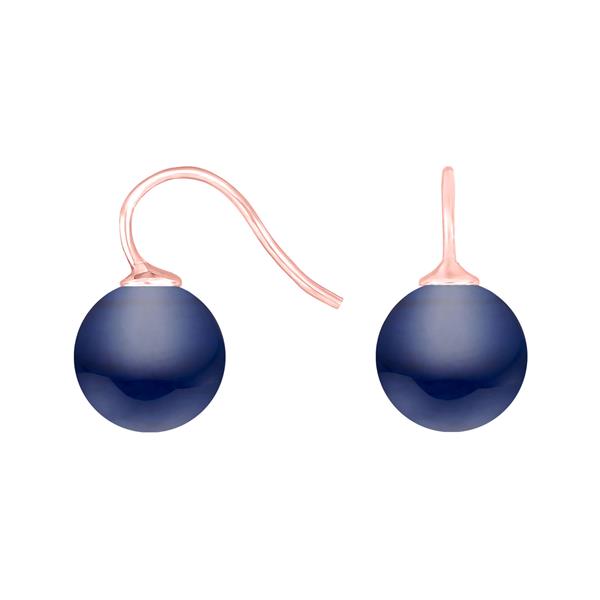 Rosaforg. sølvøreh. m/bøhmisk kvartsglas kugle 12mm from Heinzendorff