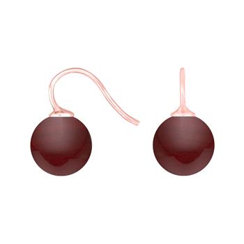 Rosaforg. sølvøreh. m/bøhmisk kvartsglas kugle 12mm from Heinzendorff