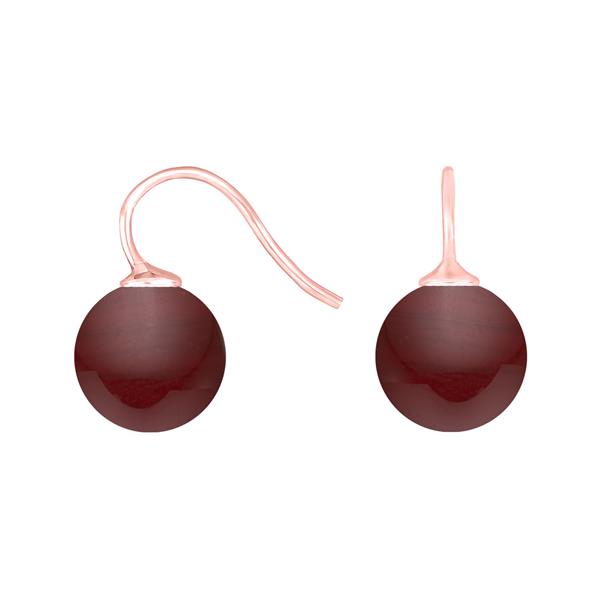 Rosaforg. sølvøreh. m/bøhmisk kvartsglas kugle 12mm from Heinzendorff