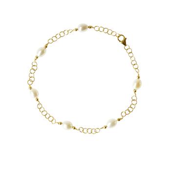14kt armbånd & halskæde med Hvide Ferskvandsperler 50cm from San - Links of Joy