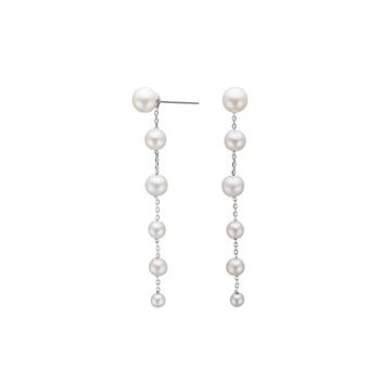 Rhd. sølv ørehængere m. perler from Siersbøl