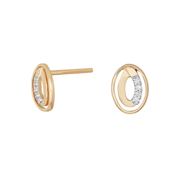 14kt. Guld ørestikker m. dia. 0.04ct W/SI from Siersbøl