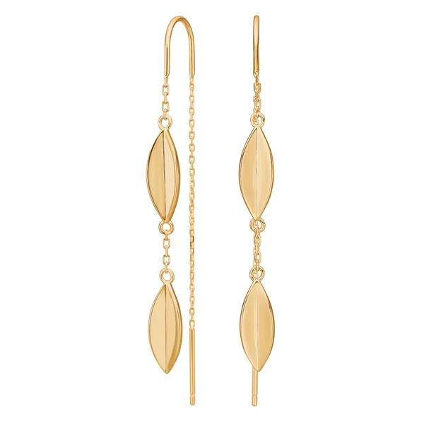 Forgyldt sølv ørehængere LEAVES52 from Nordahl