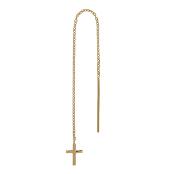 8kt. guldørekæde m/kors 1 stk. from Siersbøl