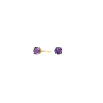 14kt. guldørestikkker m. 4mm ametyst from Siersbøl