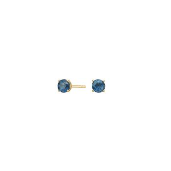 14kt. guldørestikkker m. 4mm London blå topas from Siersbøl