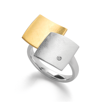 925/- ring delvis fg børstet, dia 0,02ct W-Si from Bastian Inverun