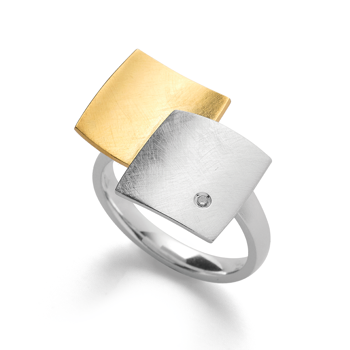 925/- ring delvis fg børstet, dia 0,02ct W-Si from Bastian Inverun