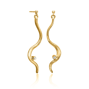 Øreringe i forgyldt sølv from Blicher Fuglsang