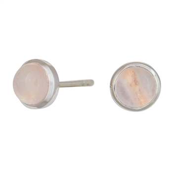 Rhd. sølv ørestikker SWEETS52 rosa quartz 7mm  from Nordahl