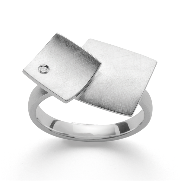 925,- Ring børstet, dia. 0,02ct W-SI from Bastian Inverun
