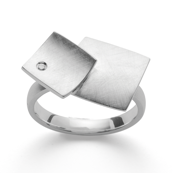 925,- Ring børstet, dia. 0,02ct W-SI from Bastian Inverun