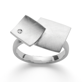 925,- Ring børstet, dia. 0,02ct W-SI from Bastian Inverun