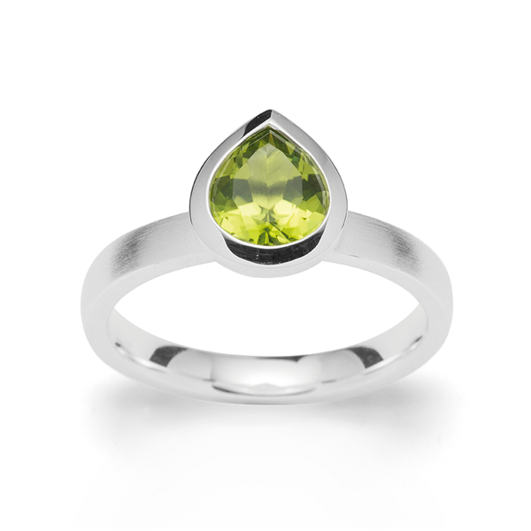 925,- ring, rho. mat/blank, peridot 1,43ct from Bastian Inverun
