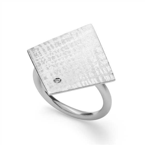 925/- Ring mat/børstet, dia. 0,02ct W-SI from Bastian Inverun