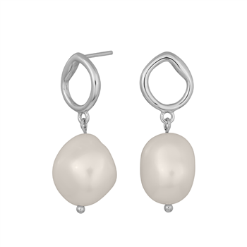 Rhd. sølv ørehænger  BAROQUE52 ferskv. 20mm  from Nordahl
