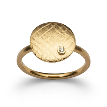 750/- Ring mat/børstet, brillant 0,02ct W-SI from Bastian Inverun