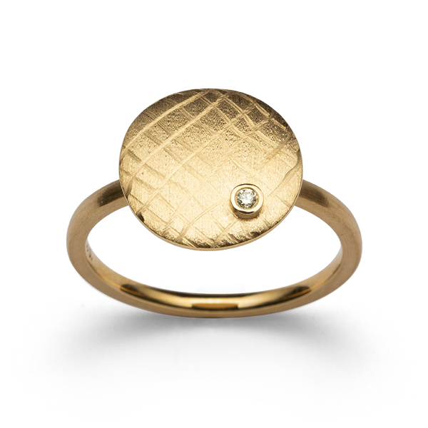750/- Ring mat/børstet, brillant 0,02ct W-SI from Bastian Inverun