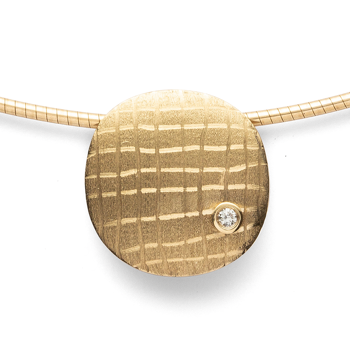 750/- Vedhæng mat/børstet, br. 0,02ct W-SI from Bastian Inverun