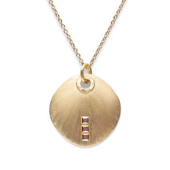 750/- Vedhæng mat/børstet, rhodolit 0,03ct from Bastian Inverun