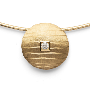 750/- Vedhæng mat/børstet, br. 0,06ct W-SI from Bastian Inverun