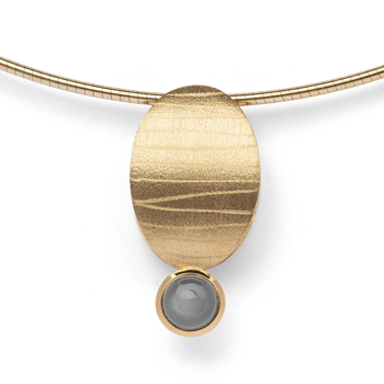 750/- Vedhæng mat/børstet, månesten 0,55ct from Bastian Inverun