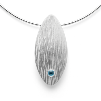 925/- Vedhæng mat/børstet/blank blå topas 0,83ct from Bastian Inverun