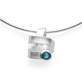 925/- Vedhæng mat, blå topas 0,82ct from Bastian Inverun