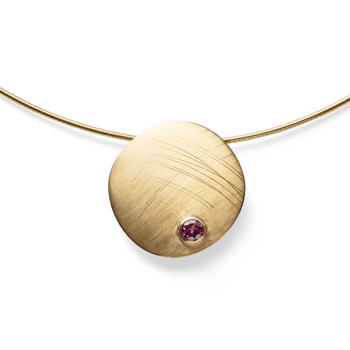 750,- Vedhæng mat/børstet, rhodolit 0,35ct from Bastian Inverun